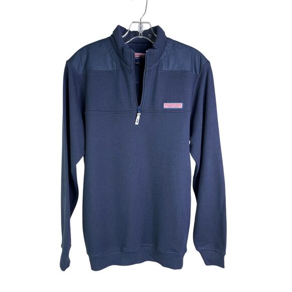 Vineyard Vines Sweatshirt Mens XS Navy Blue Turtle Neck Half Zip Classic Preppy - Picture 1 of 11